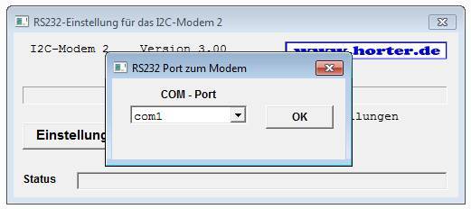 I2C-RS232-Modem 2 konfigurieren