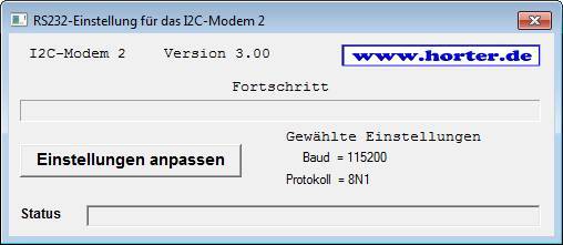 I2C-RS232-Modem 2 anpassen