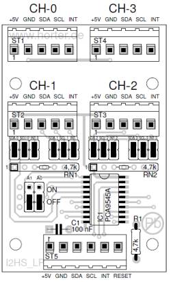 Bestückungsplan I2C-Switch mit PCA9545